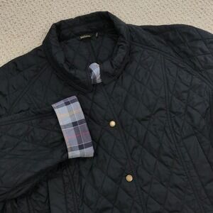 Barbour Summer Beadnell Quilt Plus Jacket Black Diamond Quilted Tartan Trim